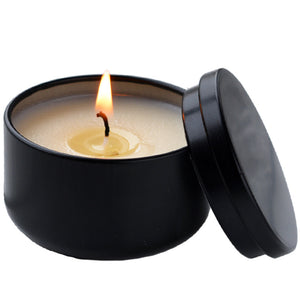 Citronella mosquito repellent candle in portable travel tin for outdoor camping and garden