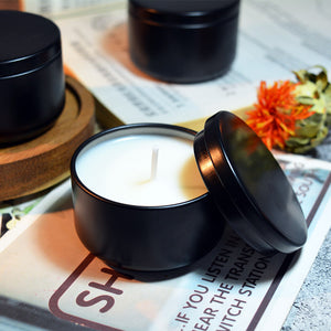 Citronella mosquito repellent candle in portable travel tin for outdoor camping and garden