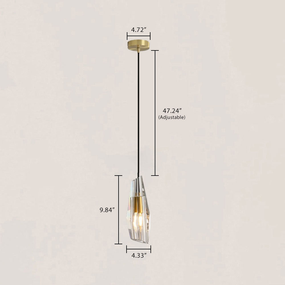 Modern Crystal Polygonal Pendant