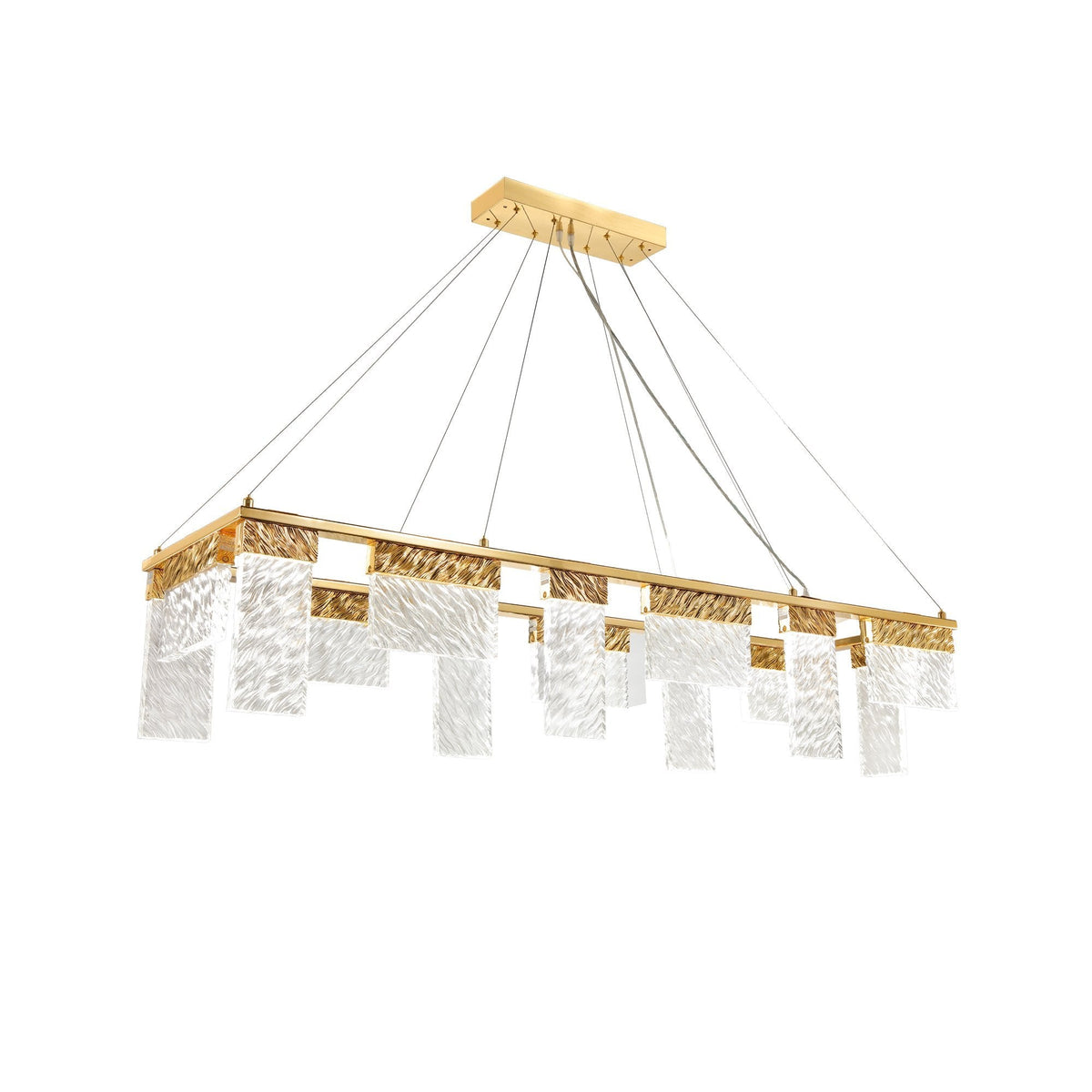LED Rectangle Glass Chandelier