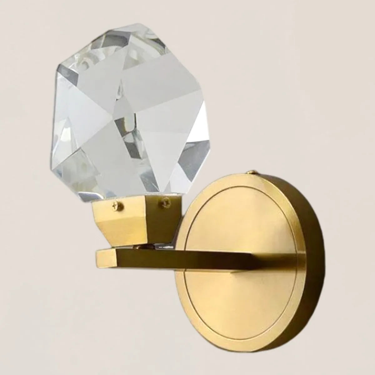 Faceted Crystal Prisms Short Wall Sconce