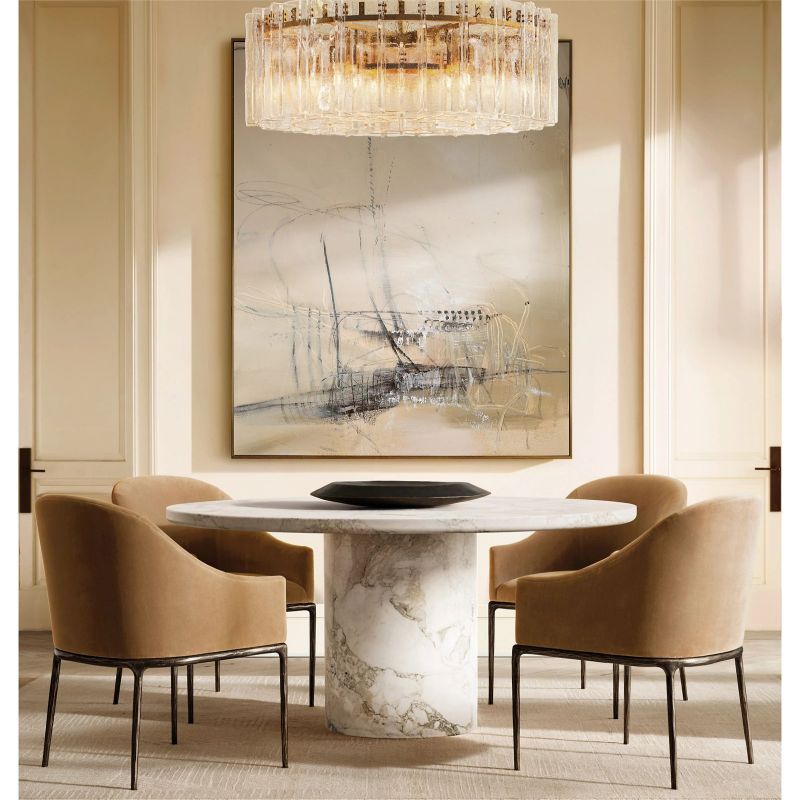 Lattice Glass Round Chandelier 37"