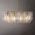 Lattice Clear Glass Square Chandelier 49"
