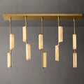 Audubon Modern Short Alabaster Linear Chandelier 54"